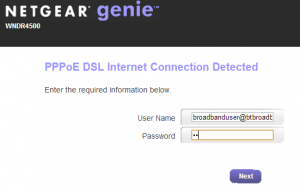 Netgear Genie Setup Wizard Step 3 Password Details